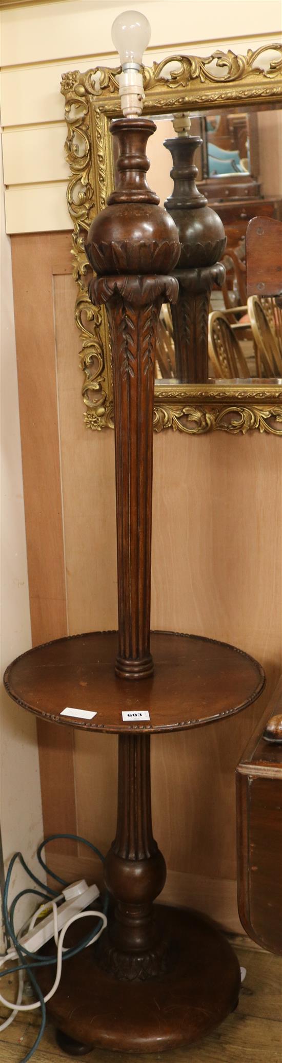 A carved wood lamp standard, H.155cm